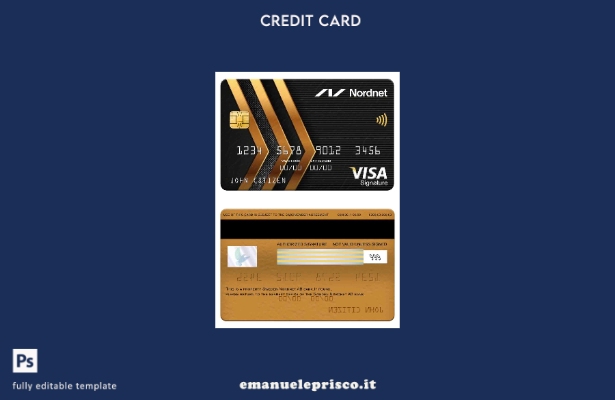 modello di carta con firma del visto bancario svedese Nordnet AB in stile verifi